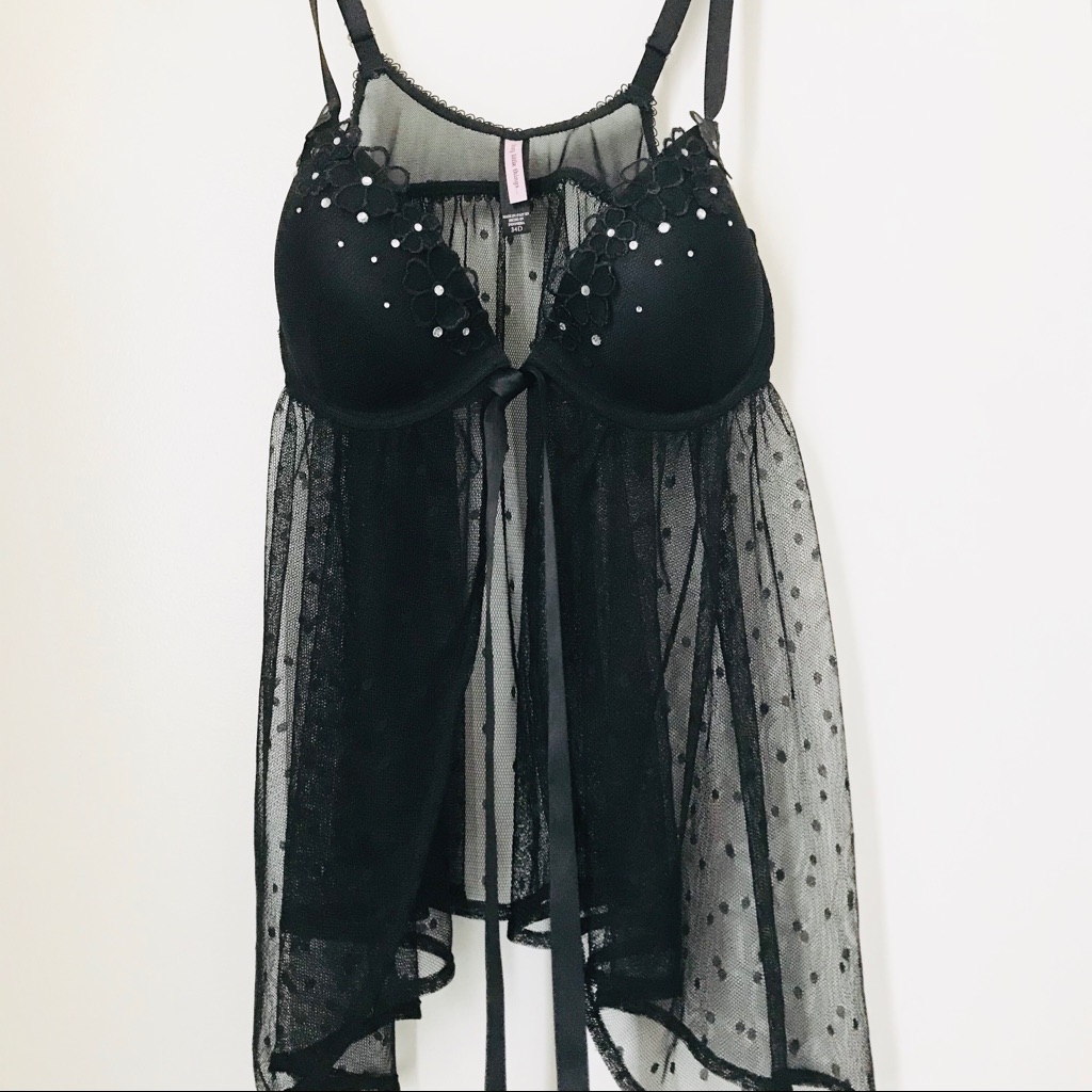 Victorias Secret Babydoll With Rhinestones